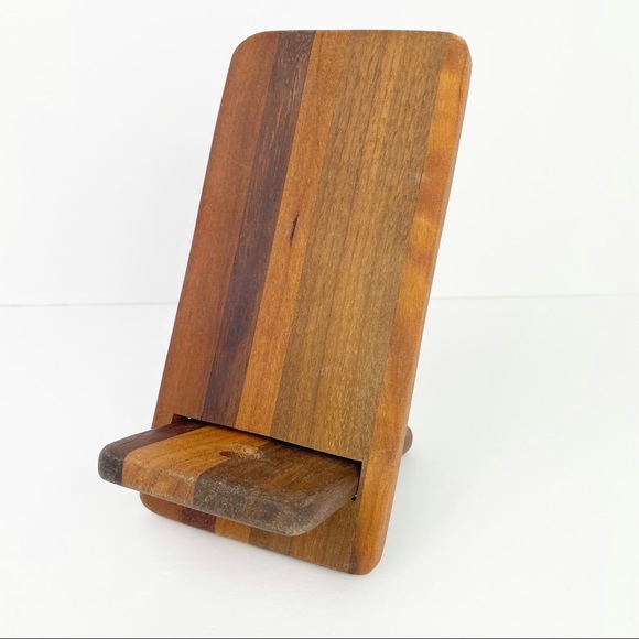 Hand Crafted Mixed Wood Phone/Tablet Stand - Picture 6 of 14